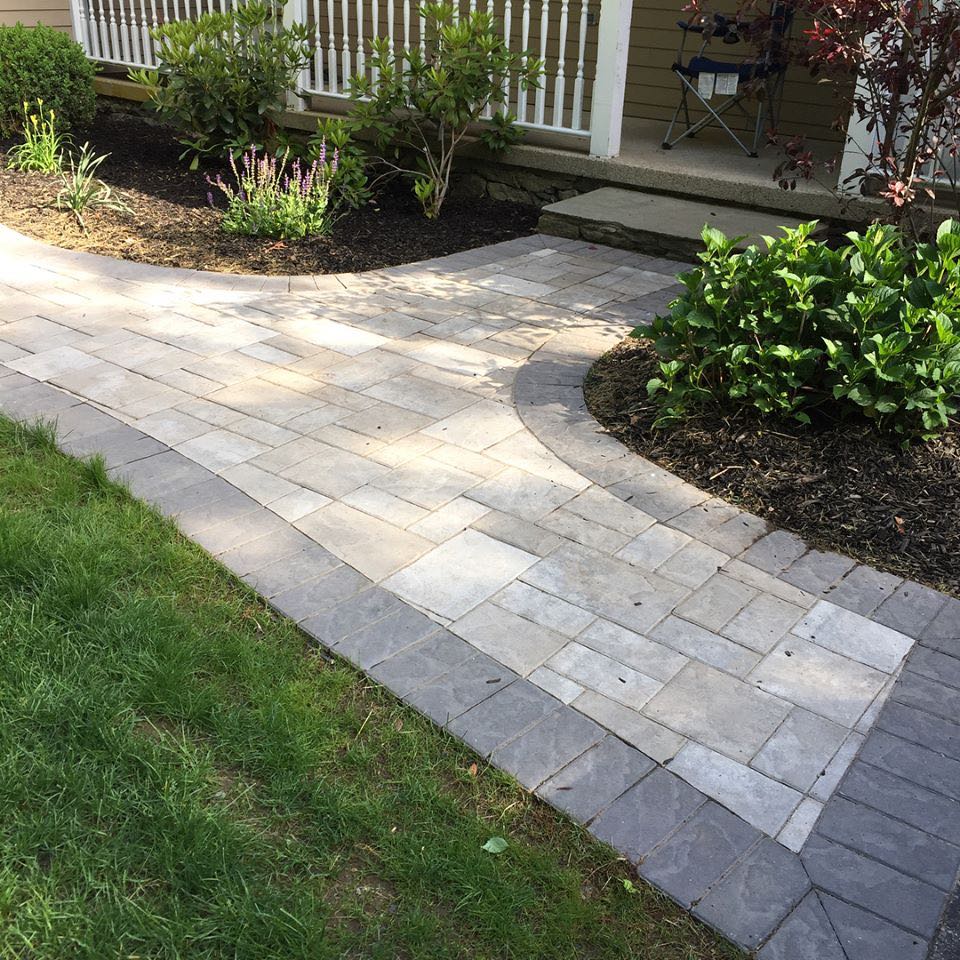 North Lake project; paver walkway with border