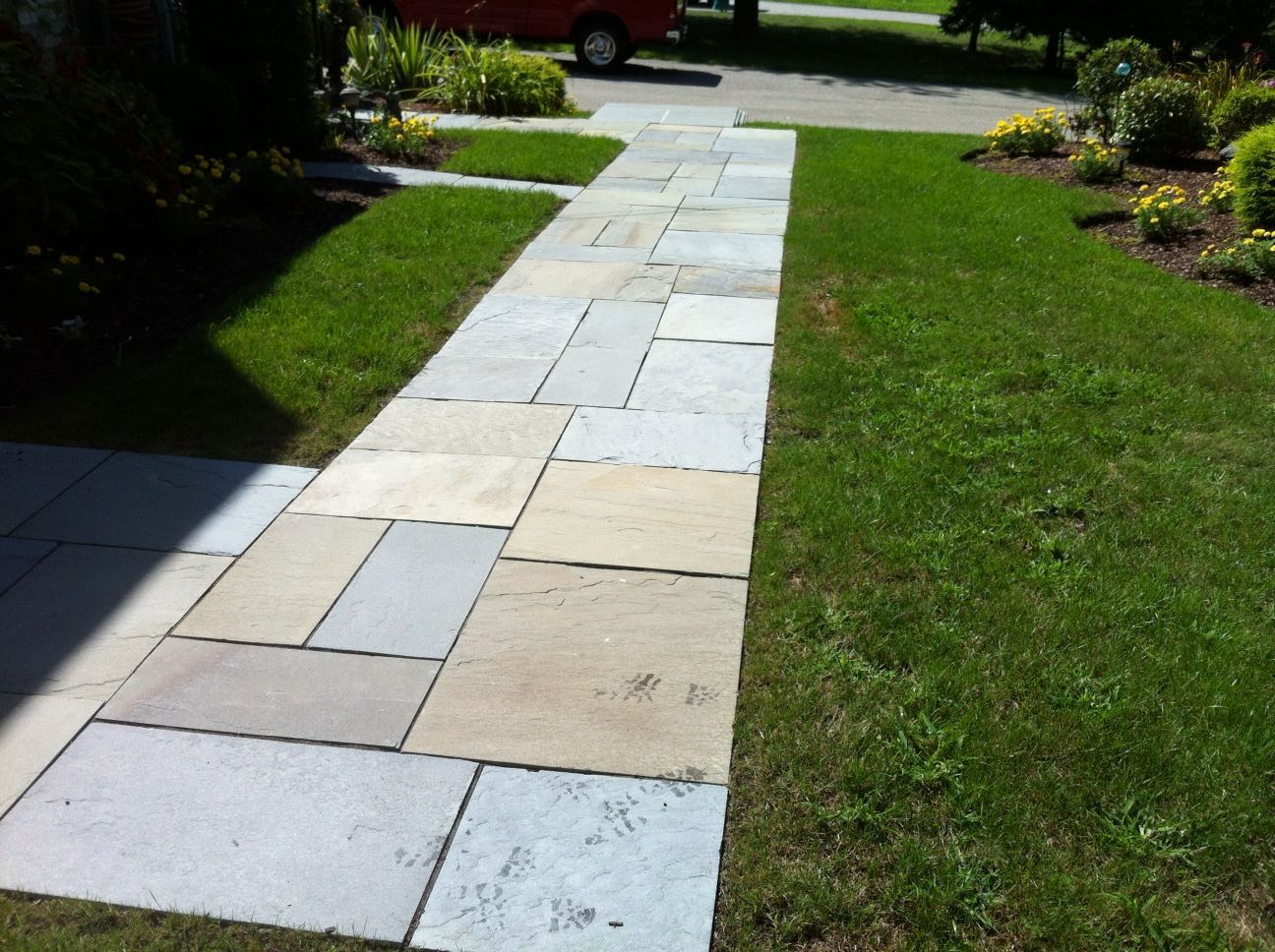 North Providence project; natural stone walkway