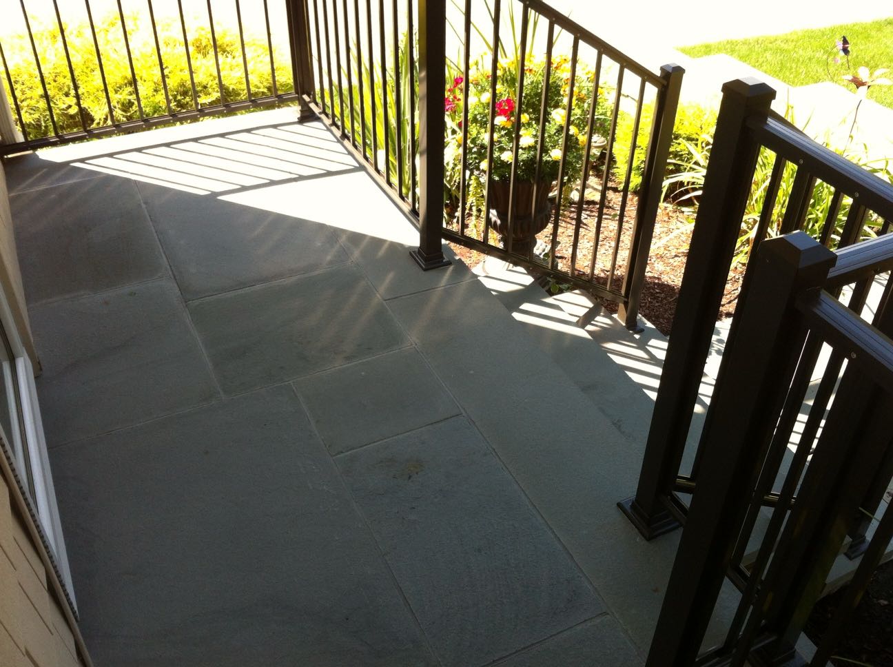 North Providence project; natural stone porch and front porch stairs