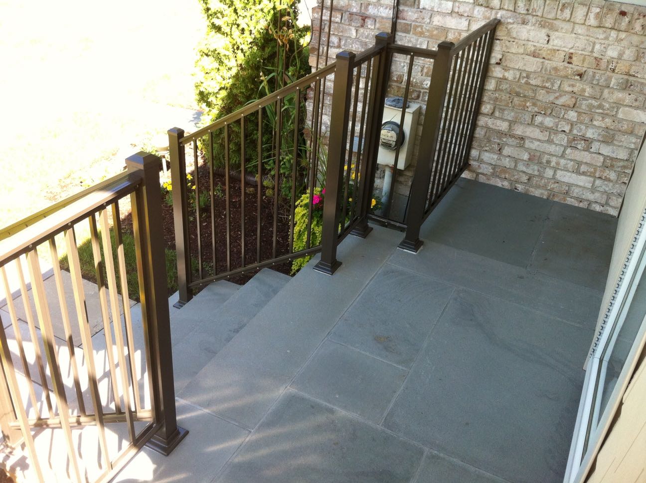 North Providence project; natural stone porch and front porch stairs