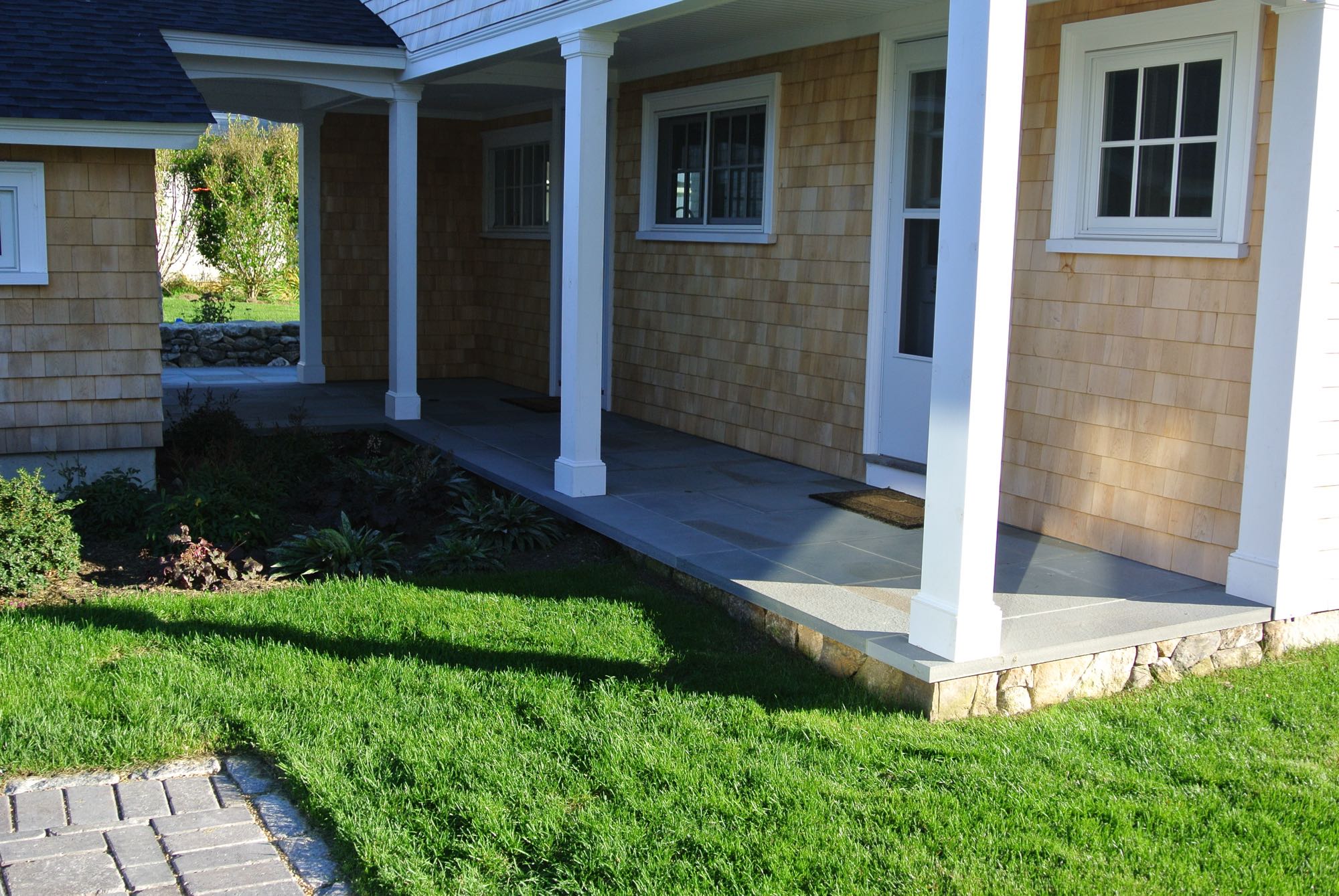 Wawaloam project; stone porch walkway