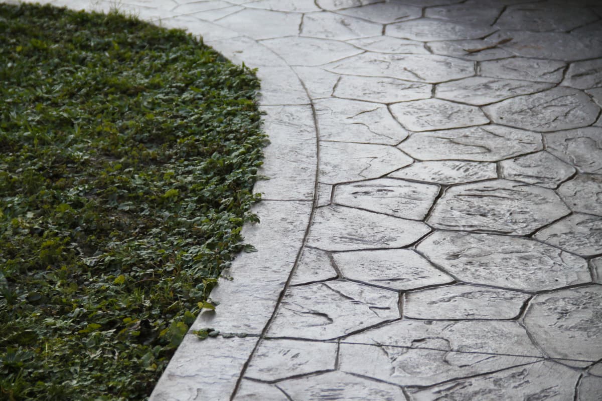 stamped concrete walkway