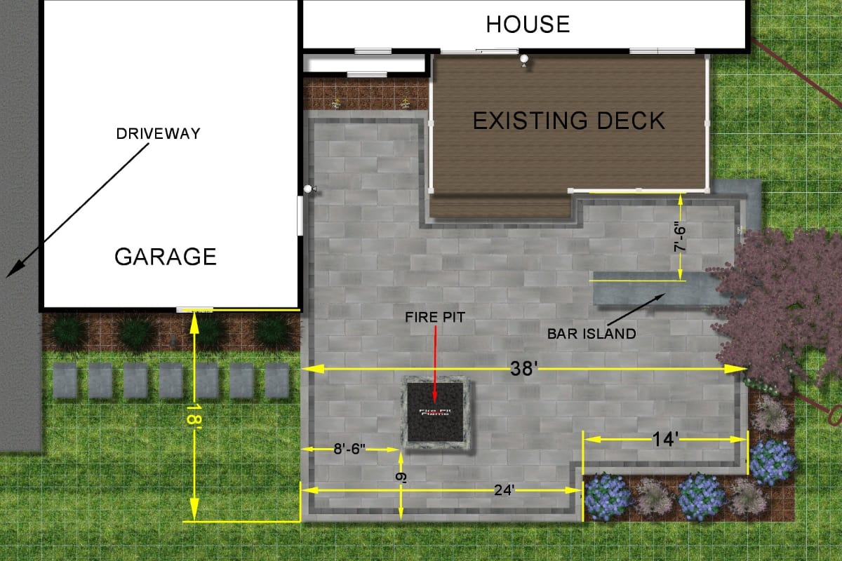 2-dimensional design mockup from top view